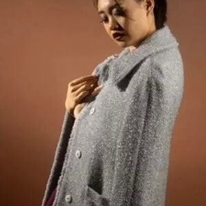 Kate Spade Silver Tinsel Tweed Coat